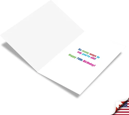 Miniatura 2 de NobleWorks - Tarjeta de 70 cumpleaños divertida - Tarjeta de notas de humor de 70 años, celebración de cumpleaños de hitos - Word Cloud 70 C9416MBG