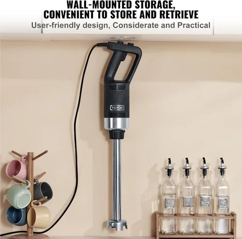 Miniatura 6 de VEVOR Batidora de Inmersión Comercial, 750W 16" Mezclador de Mano de Servicio Pesado, Mezclador de Barra de Cocina de Velocidad Variable