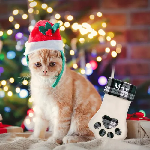Miniatura 6 de Calcetín de Navidad Personalizado Grande Tejido Personalizado Bordado con Nombre Calcetín de Navidad para Familia Niños Mascotas Decoración