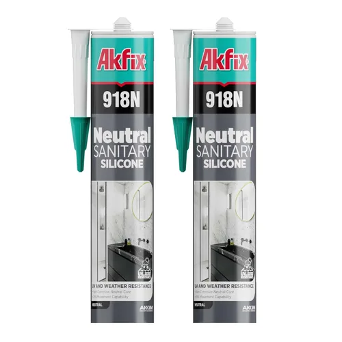Miniatura 8 de Akfix 905N - Calafateo de silicona transparente 100% para construcción y construcción (12 x 10.5 onzas líquidas), sin disolventes, bajo olor