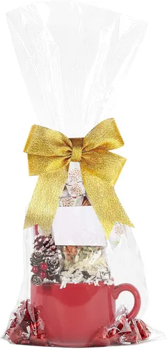 Miniatura 8 de Morepack Bolsas de celofán de 10 x 20 pulgadas, bolsas de regalo de celofán transparente para tazas, botellas, 30 piezas (lazo y cinta no incluidos)