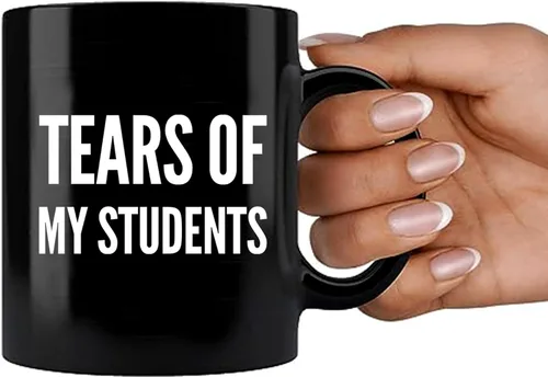 Miniatura 8 de Taza de café de cerámica con diseño de lágrimas de mis estudiantes, regalo de graduación para profesor instructor de física, química, cálculo, Negro