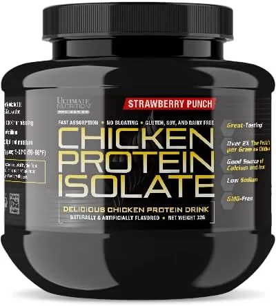 Ultimate Nutrition Proteína de pollo aislado sin gluten Fresa porción individual (1.13 oz)