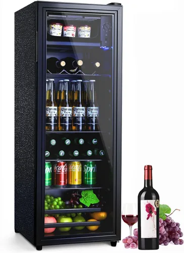 Miniatura 11 de Anypro Refrigerador y enfriador de bebidas de 2.6 pies cúbicos, refrigerador con puerta de vidrio templado, refrigerador para 126 latas de vino