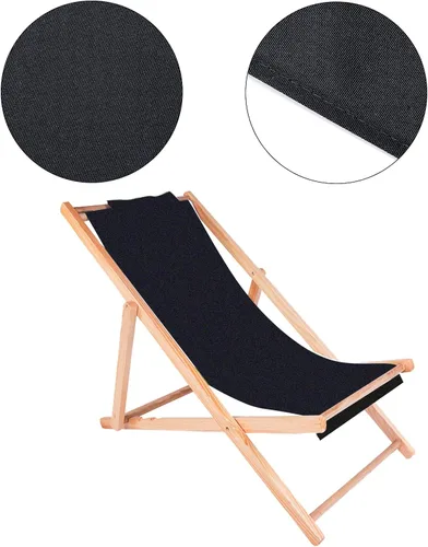 Miniatura 4 de PH PandaHall Tela de repuesto para silla, 44 x 17 pulgadas, silla de playa, silla plegable de tela de lona Oxford negra, accesorios para tumbonas