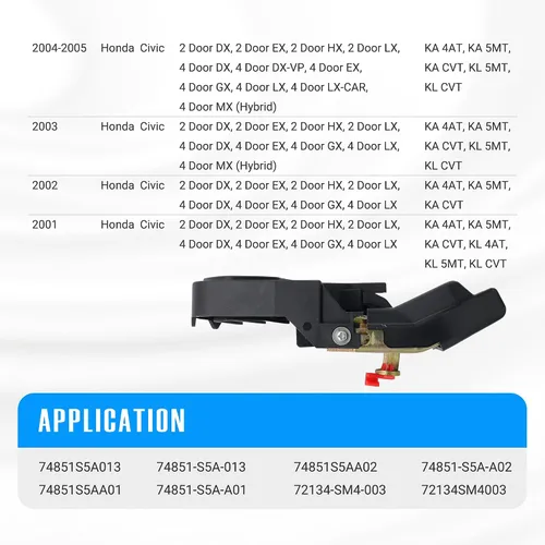 Miniatura 2 de NOVAPARTS Reemplazo de la manija de la tapa del pestillo trasero del maletero para Honda Civic 74851S5AA02 74851S5AA02 74851-S5A-A02 2003 2004 2005