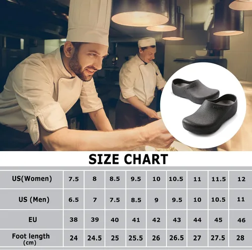 Miniatura 7 de FLIOZY Zapatos de chef para hombre, antideslizantes, impermeables, zapatos de trabajo para enfermería, zapatos de jardín para hospital, jardín
