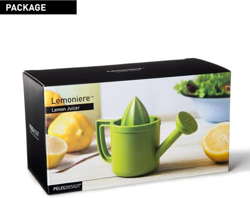 Miniatura 2 de Peleg Design Lemoniere - Exprimidor manual en forma de regadera original, exprimidor de plástico verde con vertedor para jugo de limón o cítricos