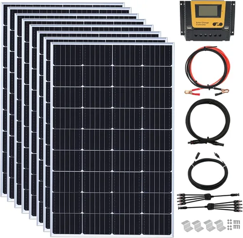 Miniatura 10 de Kit de panel solar de 20 W, 12 voltios, cargador de batería solar con controlador de carga de 10 A para caravana, barco, automóvil, remolque