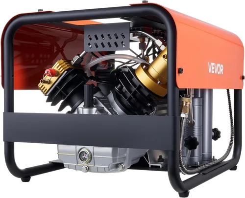 VEVOR Compresor de Aire PCP, Compresor de Aire para Tanque de Buceo de 4500 PSI/30 Mpa, Compresor de Buceo PCP de Doble Cilindro con Parada