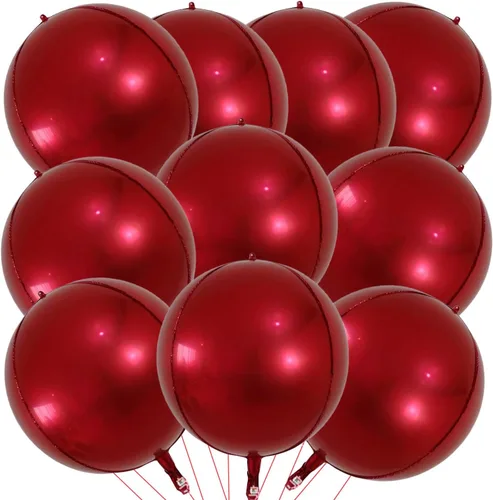 Miniatura 23 de KALOR Globos de papel de aluminio de 22 pulgadas de feliz año nuevo, 10 piezas, globos grandes 4D gigantes redondos de papel de aluminio metálico