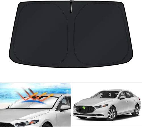 Miniatura 33 de KUST - Parasol plegable para parabrisas para Ford Ranger, accesorios 2019-2025 2026, parasol personalizado para ventana, protector solar plegable
