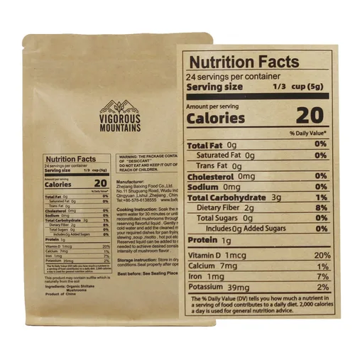 Miniatura 2 de VIGOROUS MOUNTAINS Setas Shiitake Deshidratadas Orgánicas USDA, Hongos Secos Deshidratados para Cocinar 4.23oz, 120g