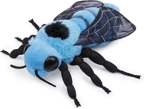Miniatura 2 de FRANKIEZHOU Animal de peluche de abeja de simulación de 10 pulgadas, juguete de peluche de abejas azules, juguete suave para niños, decoración
