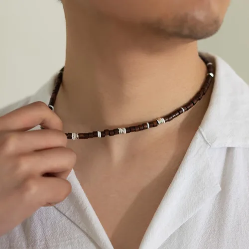 Miniatura 3 de Uarein Collares bohemios con cuentas para mujeres y hombres, hechos a mano, arcilla polimérica con cuentas, gargantillas de verano, puka, concha