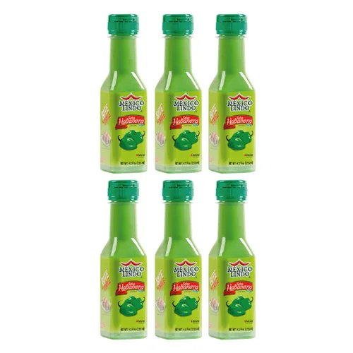 Miniatura 7 de Mexico Lindo Salsa picante Green Habanero Pimienta de chile Habanero verde real 75,900 niveles Scoville Disfruta con comida mexicana, mariscos