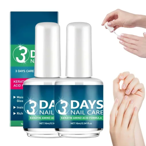 Miniatura 7 de Aceite de cuidado de uñas de 3 días con queratina, fortalecedor de uñas de queratina 2026, uso diario para fortalecer e hidratar las uñas con brillo