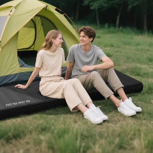 Miniatura 7 de Colchonetas Autoinflables para Acampar de Espuma Ultra Gruesa de 4 Pulgadas, Colchón Inflable de Campamento con Saco de Bomba, Almohadilla Portátil