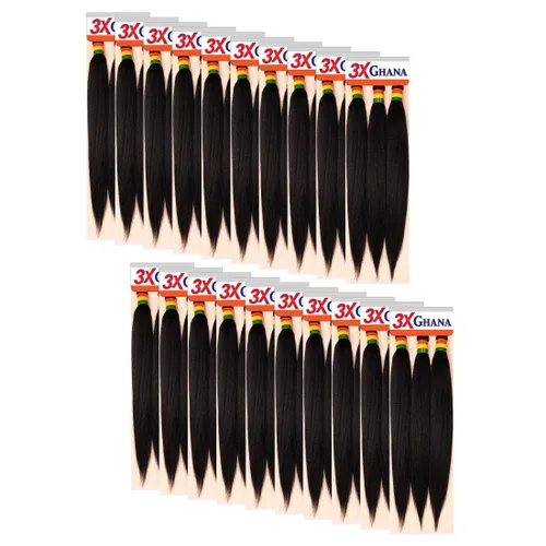 Miniatura 21 de REALISTIC - Paquete múltiple. Trenzas preestiradas X-Pression 3X Ghana de 60 pulgadas 100% Kanekalon Fácil de trenzar, sin nudos, alimentación