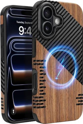 Miniatura 15 de Funda magnética ZZDZZ compatible con iPhone 14 Plus [Compatible con Magsafe] Diseño de cuero premium TPU híbrido a prueba de golpes (Negro)