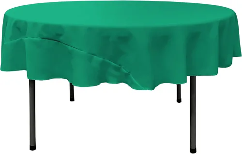 Miniatura 172 de LA Linen - Mantel redondo lavable de popelina de poliéster, resistente a manchas y arrugas, 51", mantel de tela para comedor, cocina, fiesta, Negro