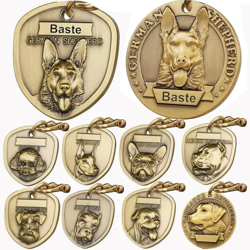 Miniatura 16 de Etiquetas para Perros Golden Retriever Personalizadas para Mascotas Etiqueta de Identificación de Nombre de Perro Grabada Personalizada de Cobre 023