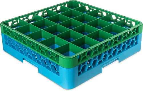 Miniatura 83 de Carlisle FoodService Products RG9-214 OptiClean Estante de vidrio con 9 compartimentos con 2 extensores, 7.12 pulgadas, polipropileno, azul