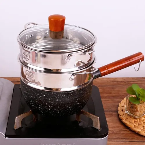 Miniatura 9 de STOBAZA Cesta de vapor de acero inoxidable de 8.66 pulgadas con doble asa, estante de vapor de alimentos para albóndigas, bollos de cocina