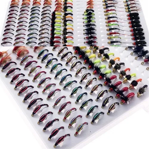 Miniatura 7 de Fly Fishing Flies Kit Trout Steelhead Salmon Bass Flies Assortment 32Pcs-148pcs Include Dry Wet Flies Nymphs Streamers Maggot, Fly Lure Set 24