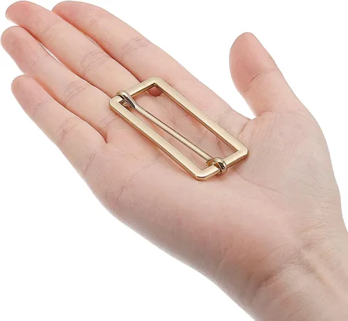 Miniatura 4 de uxcell Hebillas deslizantes, ajustador rectangular de metal, hebillas de pasador de rodillo, ajustador de correa deslizante para cinturón, Tono