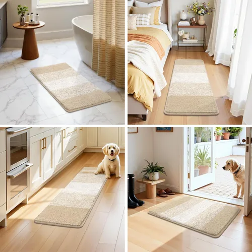 Miniatura 8 de Pauwer Juego de 3 alfombras de baño antideslizantes y lavables, de microfibra, absorbentes, extra suaves, de secado rápido, tapete de ducha