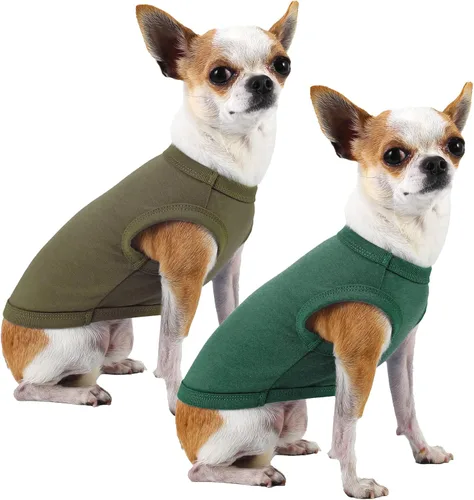 Miniatura 7 de Camisas Lisas para Perros, Ropa Sólida para Perros, Camiseta Ligera Elástica, Sin Mangas Blanca para Cachorros Chihuahua Gatos Disfraces Pequeños
