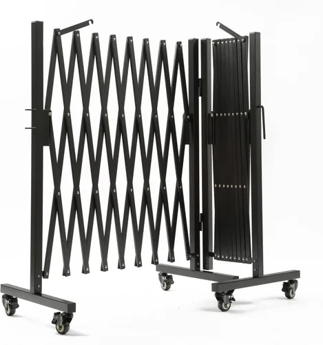 Miniatura 2 de Barricada retráctil de metal, rotación de 0 a 180 grados, barrera de seguridad expandible, 18 pies, puerta de entrada de valla ajustable portátil