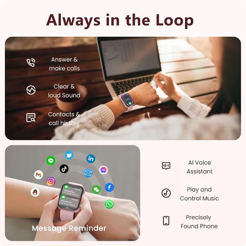 Miniatura 3 de Reloj inteligente para hombres y mujeres, llamada Bluetooth, más de 120 modos deportivos, seguimiento del sueño, contador de pasos y calorías, reloj