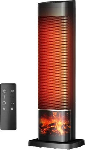 Calentador de espacio, calentadores eléctricos de 1500 W para uso en interiores, calentador de cerámica PTC de 25.2 pulgadas con control remoto,