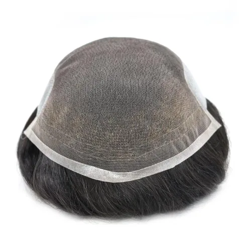 Miniatura 6 de FACE MIRACLE - Tupé frontal de encaje francés para hombres, sistema de reemplazo de cabello humano de encaje con pieza de pelo de poliuretano