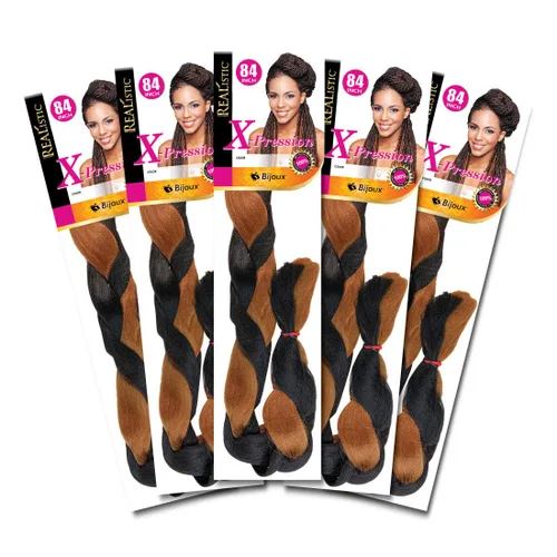 Miniatura 57 de Realistic Trenza original X-Pression 84 pulgadas 100% Kanekalon (paquete de 3, 1) M-61XPRES84