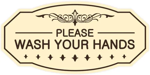 Miniatura 37 de Signs ByLITA Letrero de Victorian Please Wash Your Hands (plata cepillada) - Grande Brushed Silver