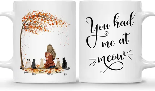 Miniatura 32 de Gossby Taza personalizada con texto en inglés "Being a Cat Mom", regalo personalizado para mujeres con diseño, nombre, raza de gato, cumpleaños, día