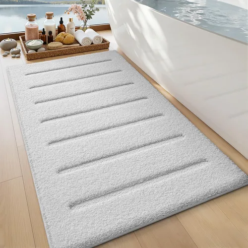 Miniatura 11 de LUMI Tapetes de baño antideslizantes y agradables a la piel, tapetes de baño de calidad de hotel para baño, tapete de ducha lavable y esponjoso
