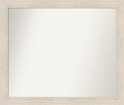Miniatura 231 de Amanti Art Espejo de baño blanco para sobre el fregadero, 30 x 35 pulgadas, espejo de tocador rectangular estrecho de Eva de oro blanco, marco