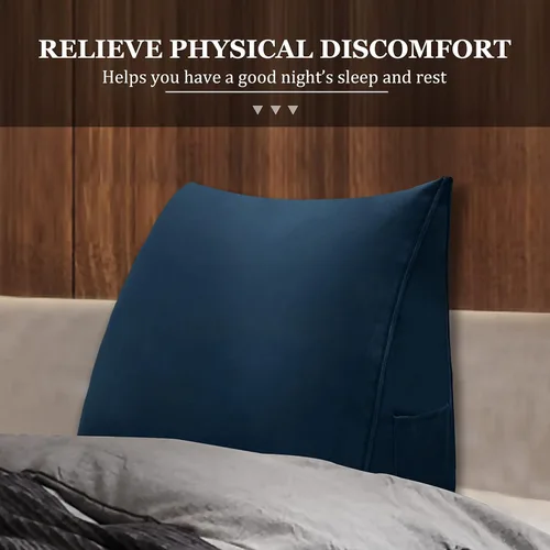 Miniatura 5 de Almohada de lectura triangular pequeña para cama, almohada de cuña para cabecero, almohada de apoyo para la espalda para sentarse en la cama, sofá