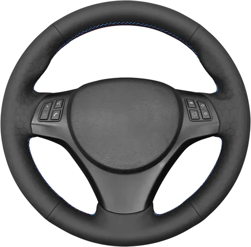 Miniatura 6 de MEWANT Funda de volante para BMW E90 M Sport E81 E82 E87 E88 E91 E92 E93 M3 E90 E92 de gamuza negra