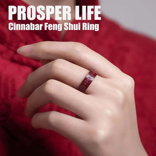 Miniatura 2 de HETICA Anillo de cinabrio de Feng Shui, amuleto de Lucky Wealth Buddhis para hombres y mujeres, anillo de la suerte FengShui, amuleto de dinero