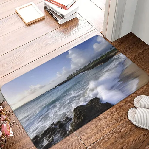 Miniatura 16 de Tapete para puerta delantera, estampado de peonías, primavera, tapete de bienvenida, absorbente, antideslizante, tapete de entrada suave, alfombra