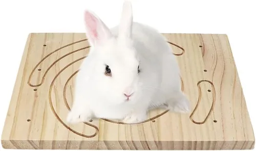 Miniatura 9 de Litewoo Juguetes masticables de madera para el cuidado de los dientes y garras de la tabla de arañazos de conejo, chinchilla, cobaya, conejo, A