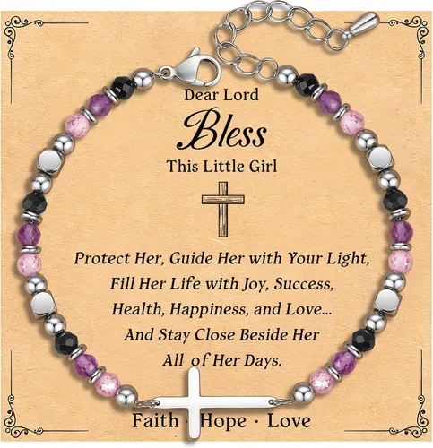 Miniatura 8 de Pulsera de cruz cristiana para mujeres y adolescentes, joyería de fe para aliviar la ansiedad, regalos de confirmación de Pascua, regalos de primera