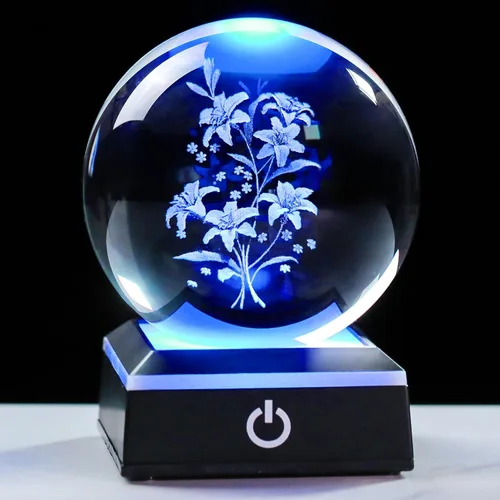 Miniatura 12 de Bola de cristal 3D, tortuga marina, regalos para mujeres y hombres, adorno de globo de nieve con base LED, luz nocturna, figuras de decoración