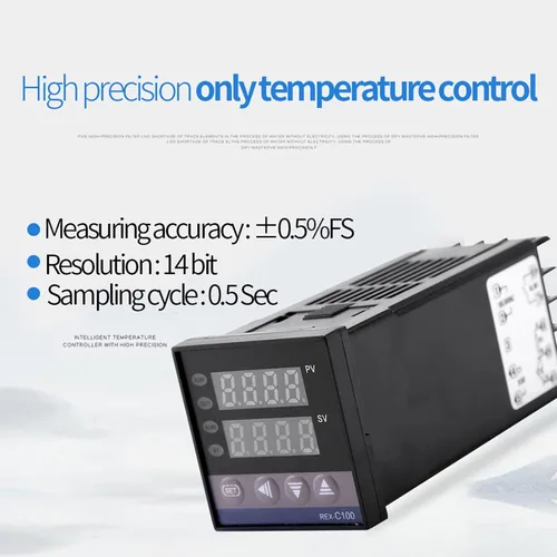 Miniatura 5 de Kit de controlador de temperatura PID LED REX-C100 con 40A SSR K Tipo Sensor de sonda AC 110V-240V 32.0 °F~2,372.0 °F Función de alarma para equipos
