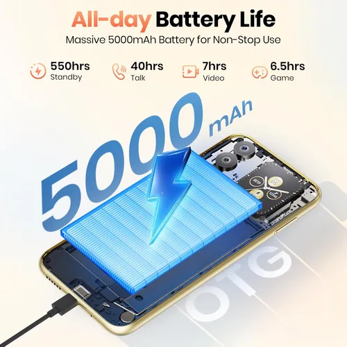 Miniatura 5 de FOSSIBOT Teléfonos celulares S7 Android 16, 16GB+128GB+2TB teléfono desbloqueado, pantalla FHD de 6.9 pulgadas, teléfonos inteligentes de doble
